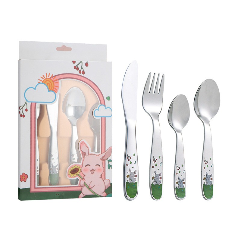 Kids stainless steel cutlery set designed for US